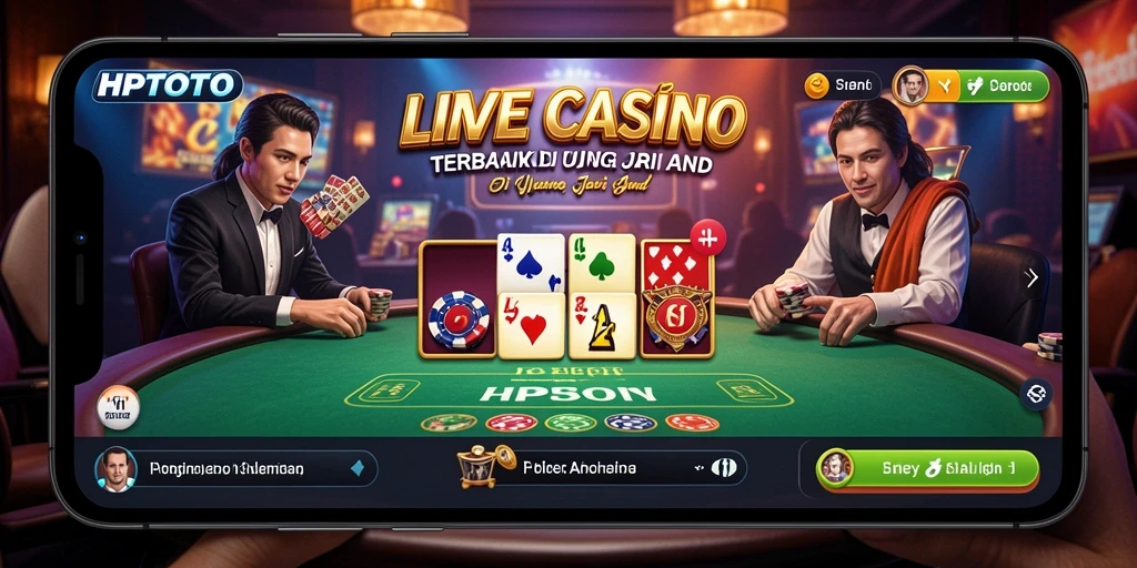 Tampilan gameplay HPTOTO dengan dealer langsung yang interaktif.