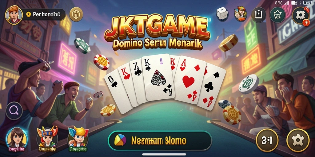 Screenshot gameplay JKTGAME yang menampilkan keseruan permainan Domino.