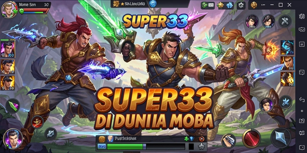 Gameplay epik dalam SUPER33 yang menampilkan pertarungan tim strategis.
