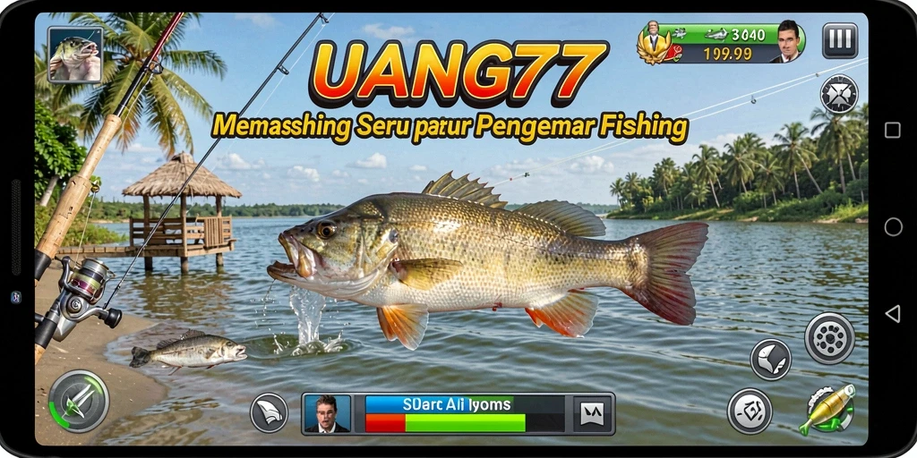Tampilan gameplay memancing yang menarik dan seru di UANG77.