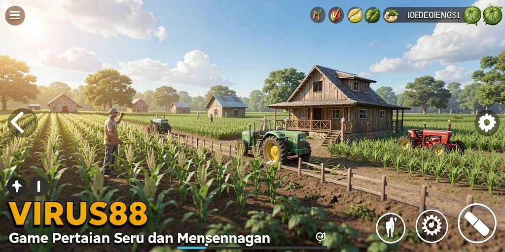 Screenshot VIRUS88 menunjukkan gameplay menarik dalam bertani.