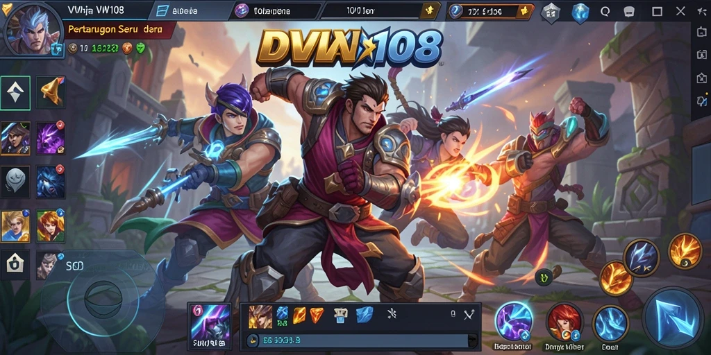 Tangkapan layar dari gameplay seru VW108 dengan aksi MOBA yang mendebarkan.